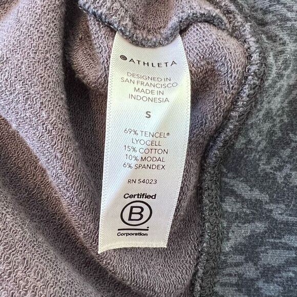 Athleta crew neck navy blue brindle pattern long sleeve sweater size small runs - Picture 8 of 12